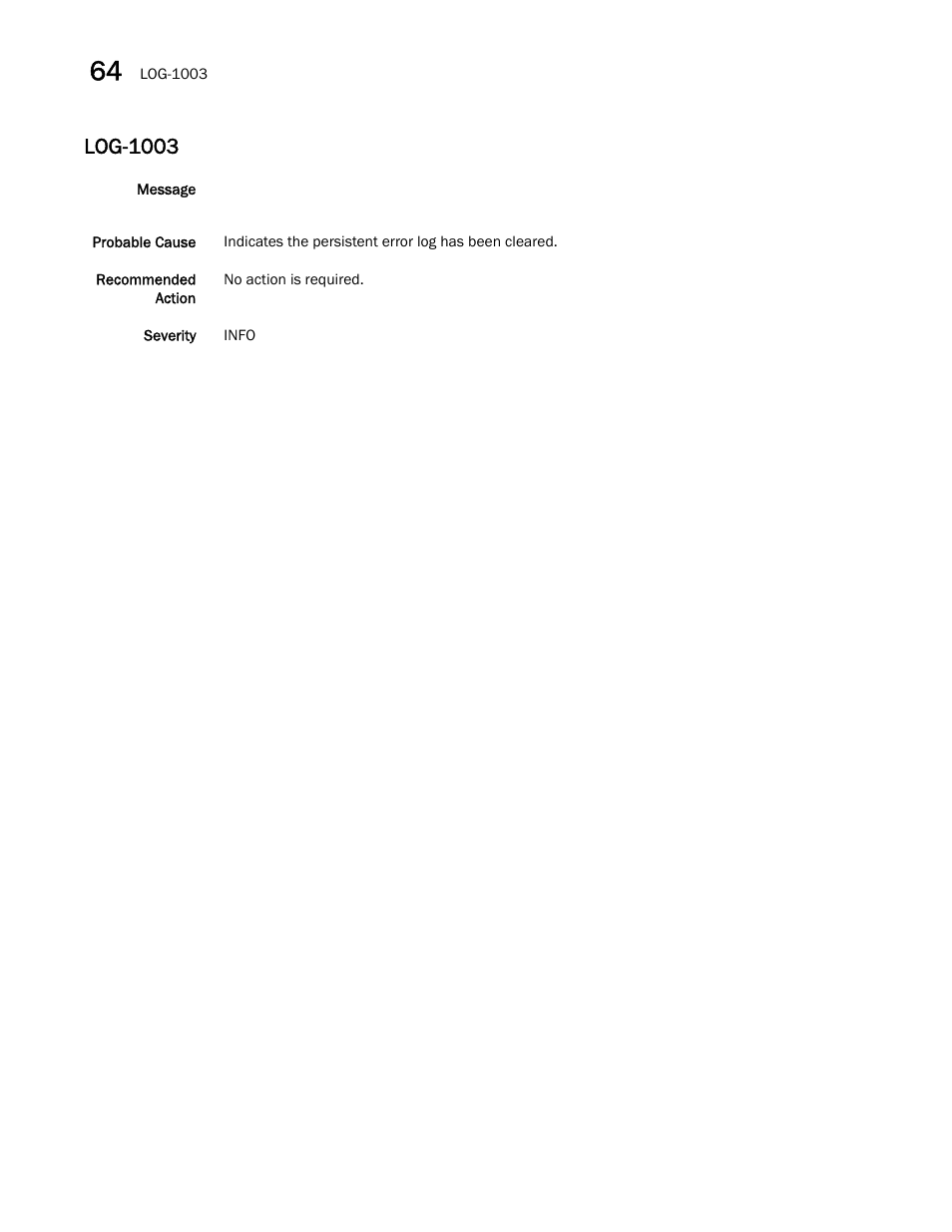 Log-1003 | Dell POWEREDGE M1000E User Manual | Page 502 / 842