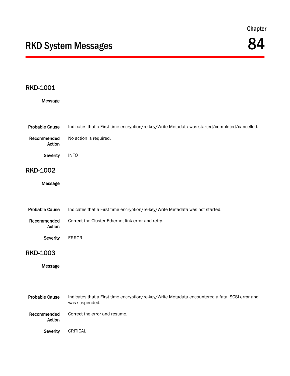 Rkd system messages, Chapter 84, Rkd-1001 | Rkd-1002, Rkd-1003, Chapter | Dell POWEREDGE M1000E User Manual | Page 567 / 842