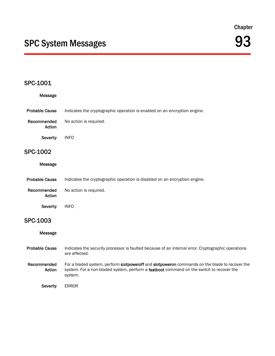 Spc system messages, Chapter 93, Spc-1001 | Spc-1002, Spc-1003, Chapter | Dell POWEREDGE M1000E User Manual | Page 647 / 842