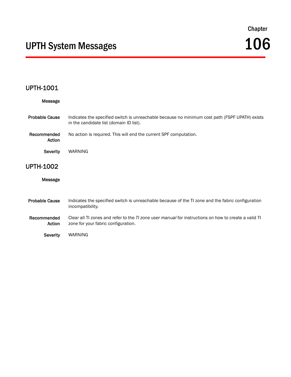 Upth system messages, Chapter 106 upth system messages, Upth-1001 | Upth-1002, Chapter | Dell POWEREDGE M1000E User Manual | Page 721 / 842