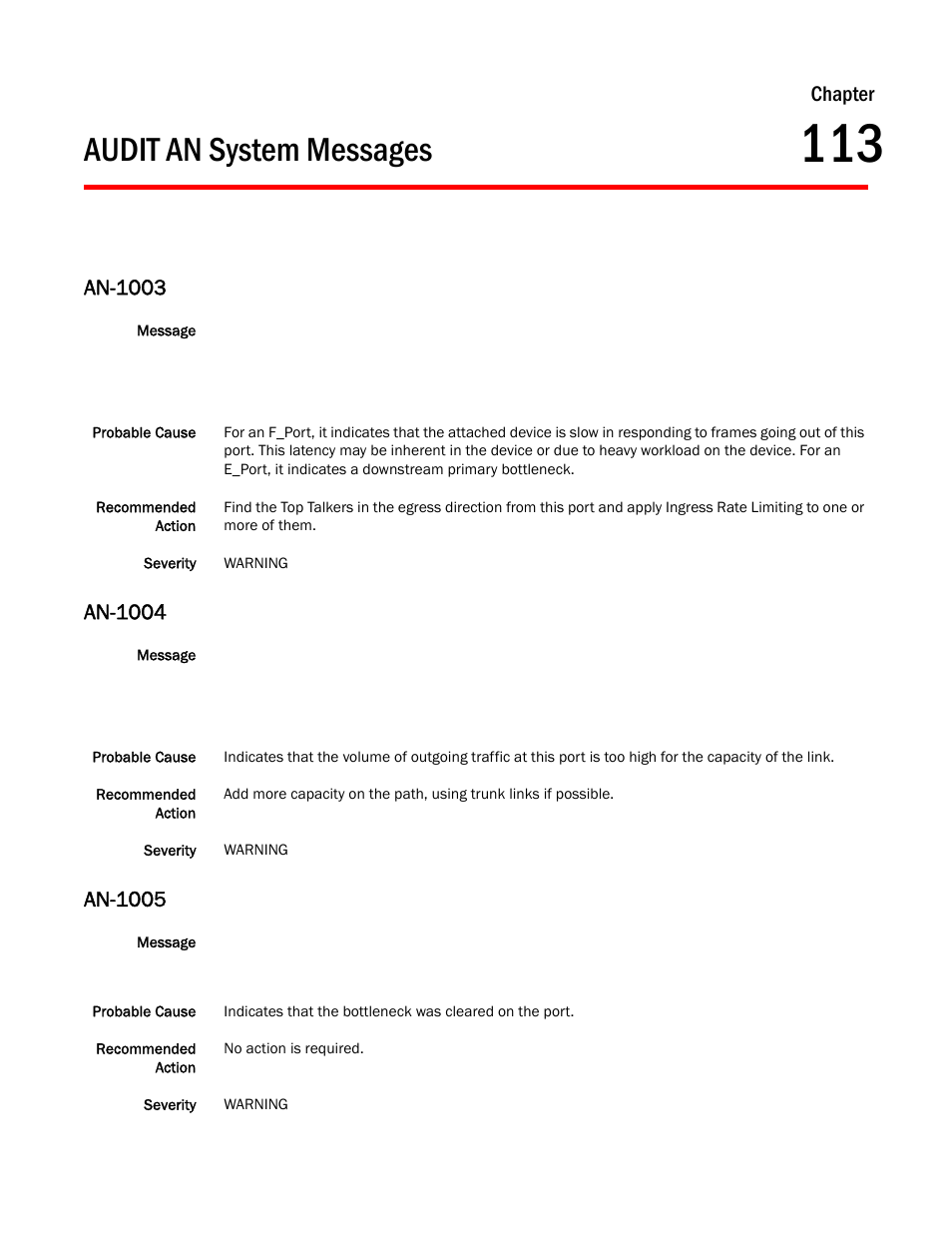 Audit an system messages, Chapter 113 audit an system messages, An-1003 | An-1004, An-1005, Chapter | Dell POWEREDGE M1000E User Manual | Page 753 / 842