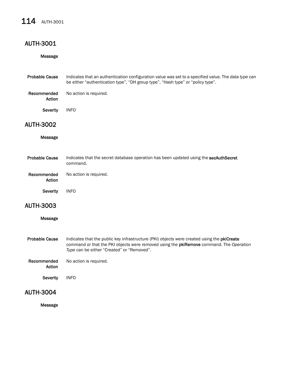 Auth-3001, Auth-3002, Auth-3003 | Auth-3004 | Dell POWEREDGE M1000E User Manual | Page 756 / 842