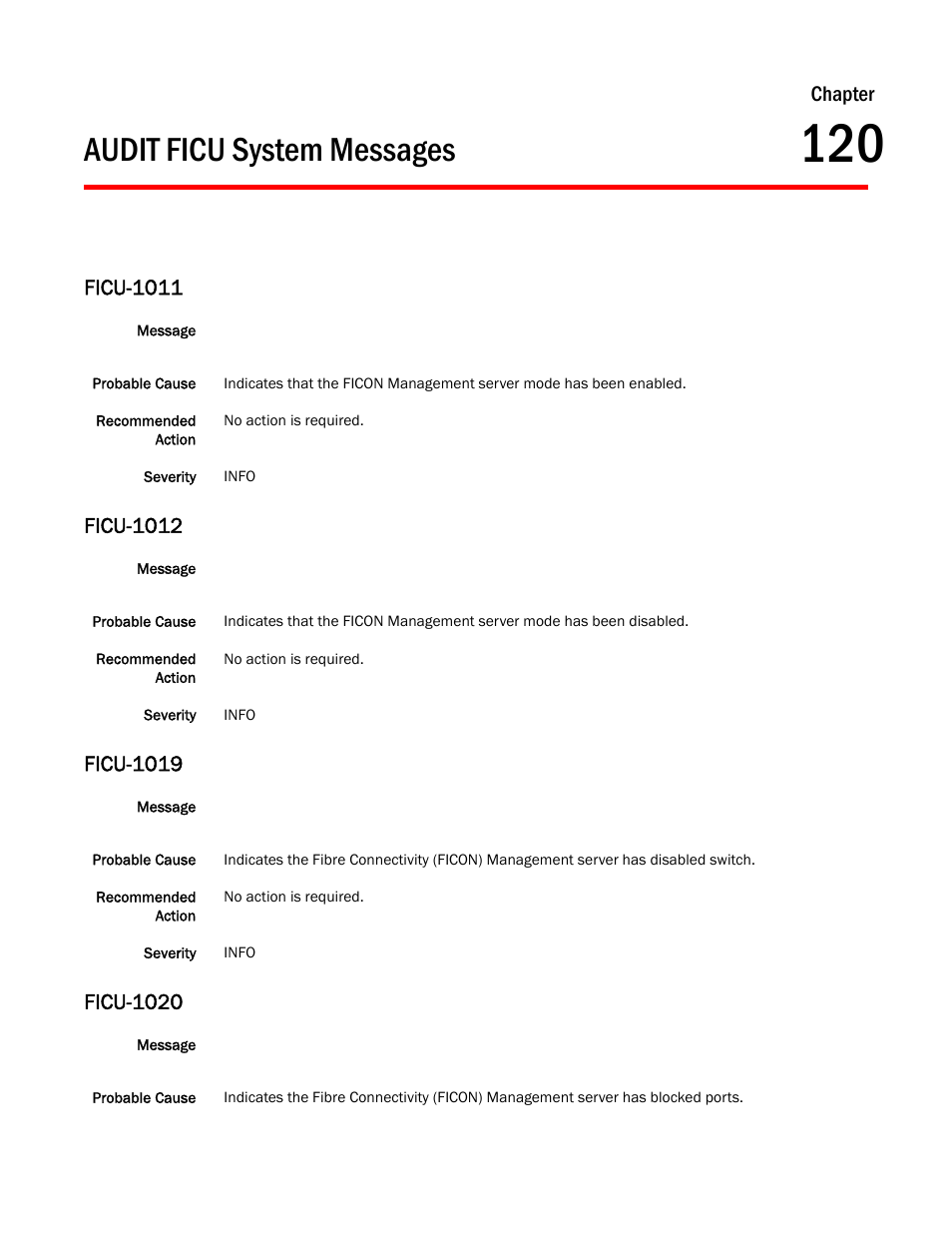 Audit ficu system messages, Chapter 120 audit ficu system messages, Ficu-1011 | Ficu-1012, Ficu-1019, Ficu-1020, Chapter | Dell POWEREDGE M1000E User Manual | Page 777 / 842
