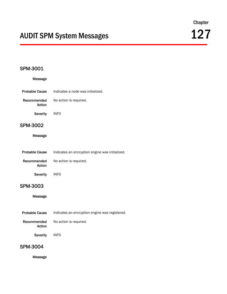 Audit spm system messages, Chapter 127 audit spm system messages, Spm-3001 | Spm-3002, Spm-3003, Spm-3004, Chapter | Dell POWEREDGE M1000E User Manual | Page 807 / 842