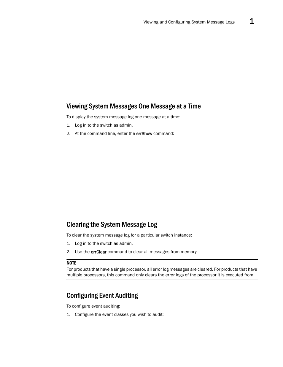 Viewing system messages one message at a time, Clearing the system message log, Configuring event auditing | Dell POWEREDGE M1000E User Manual | Page 83 / 842