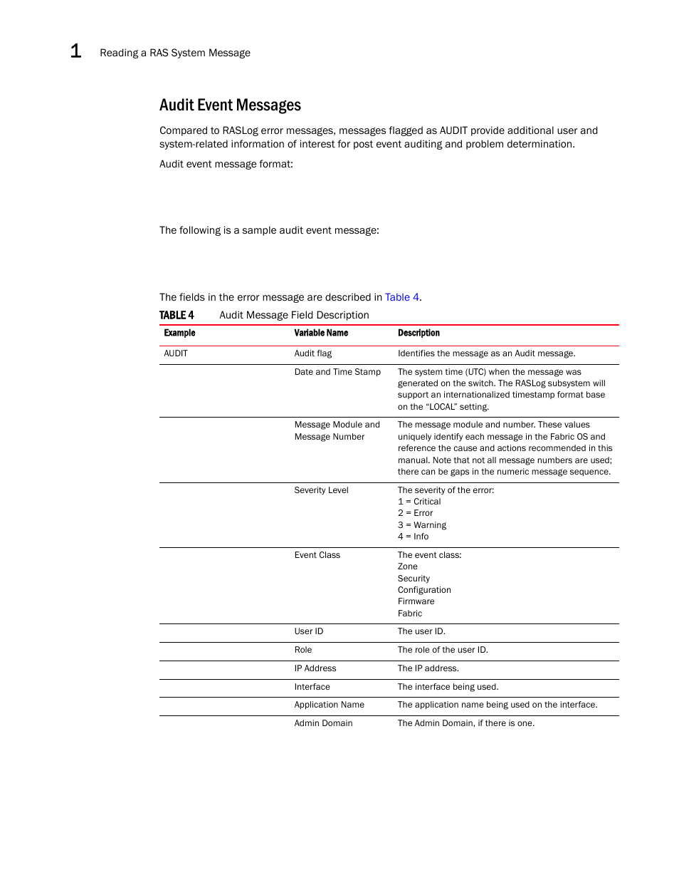 Audit event messages | Dell POWEREDGE M1000E User Manual | Page 86 / 842