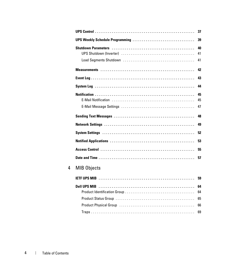 4mib objects | Dell UPS 4200R User Manual | Page 4 / 88