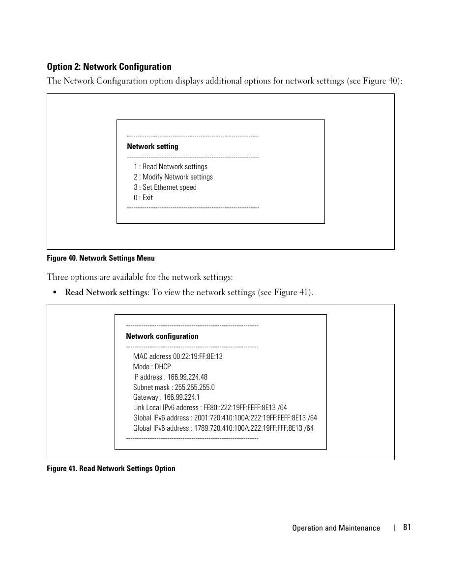 Option 2: network configuration | Dell UPS 4200R User Manual | Page 81 / 88