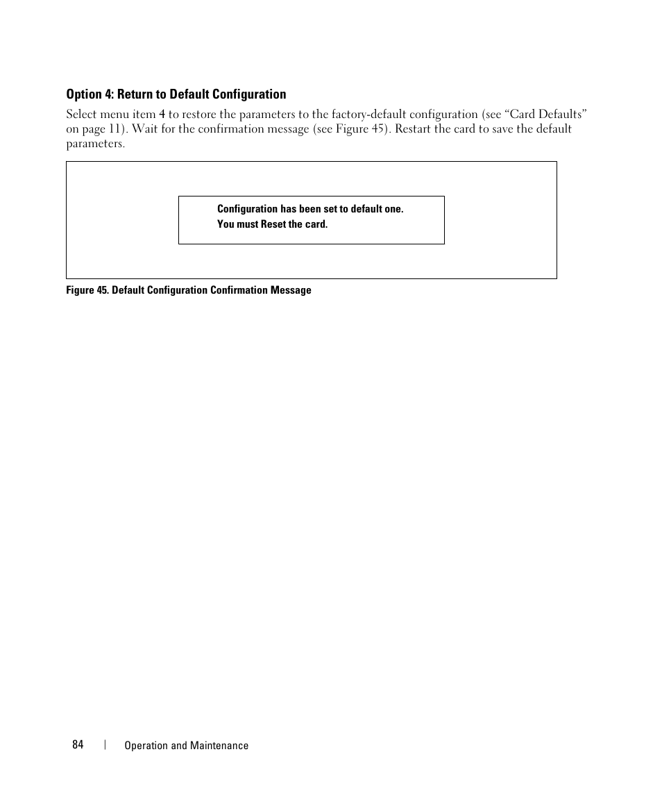 Option 4: return to default configuration | Dell UPS 4200R User Manual | Page 84 / 88
