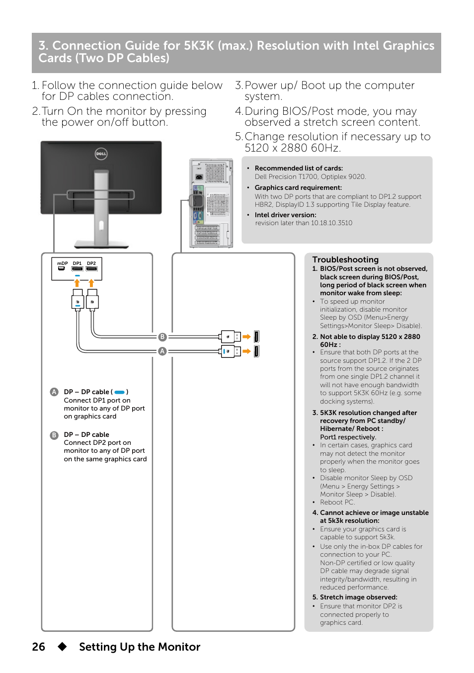 26  setting up the monitor | Dell UP2715K Monitor User Manual | Page 26 / 75