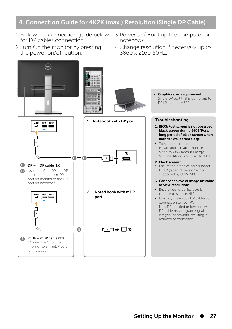 Setting up the monitor  27 | Dell UP2715K Monitor User Manual | Page 27 / 75