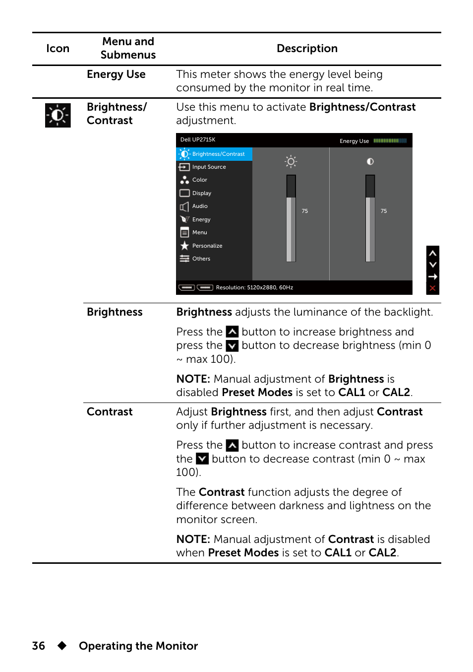 Dell UP2715K Monitor User Manual | Page 36 / 75