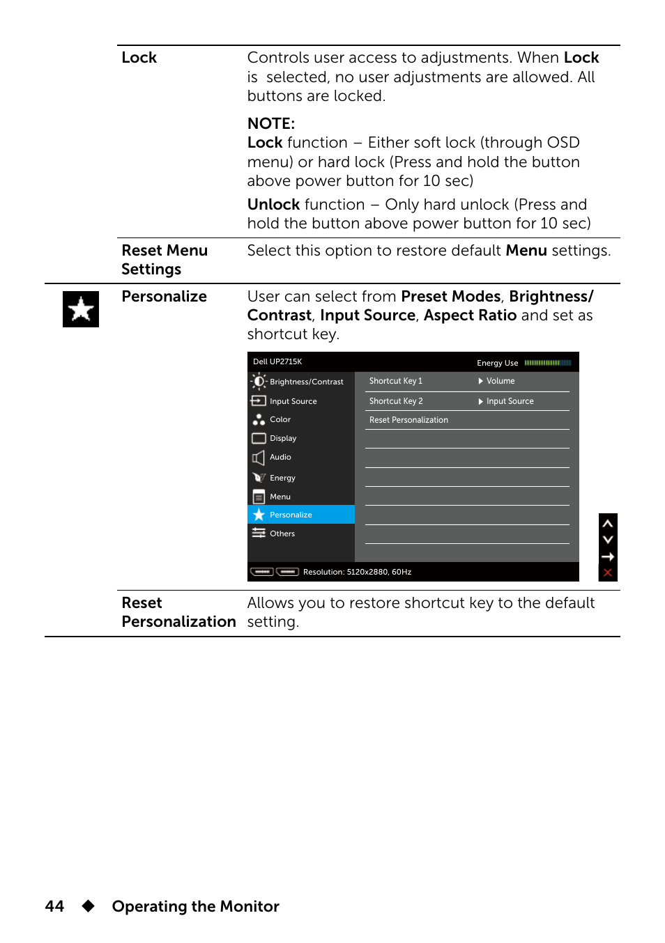 Dell UP2715K Monitor User Manual | Page 44 / 75