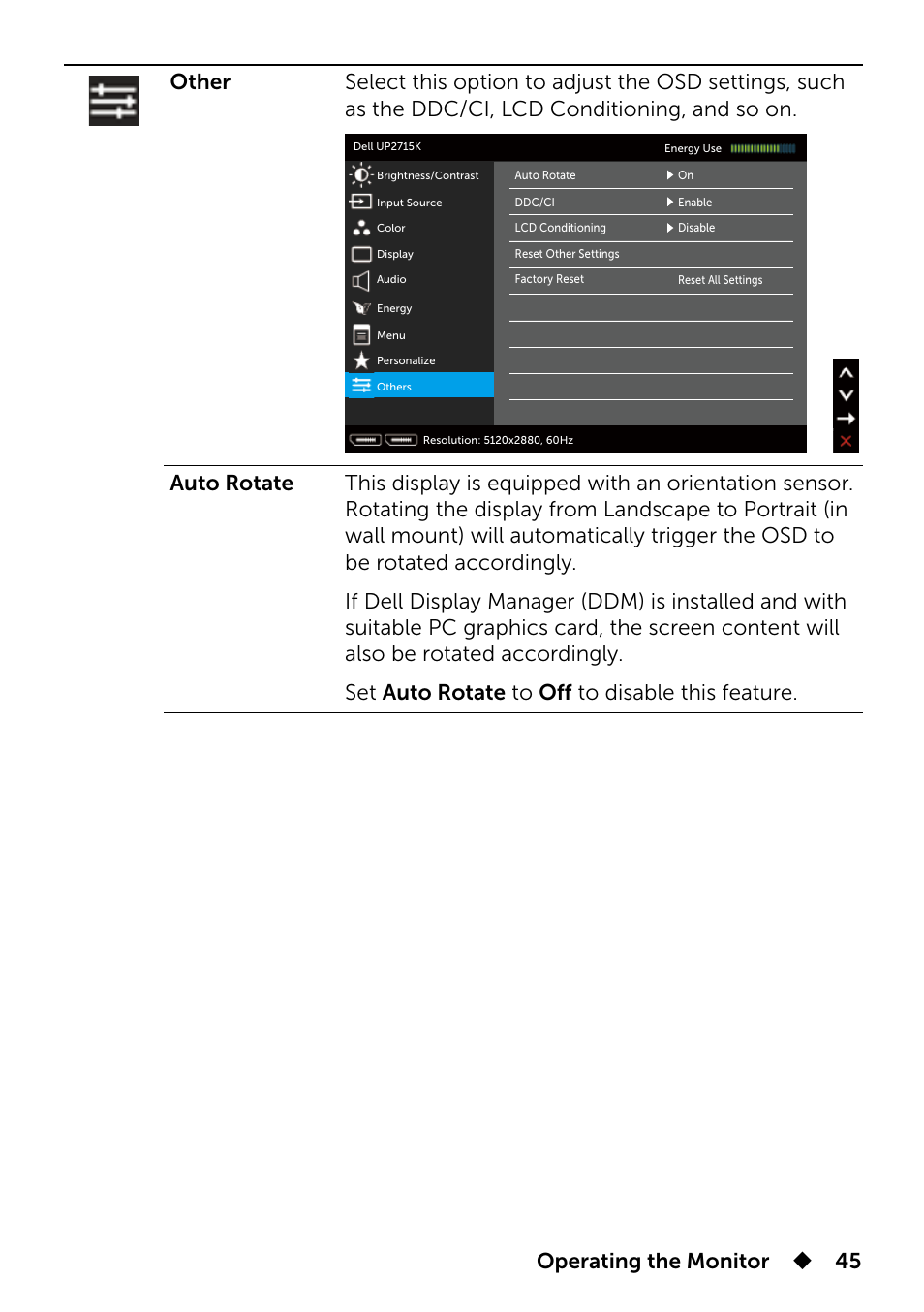 Dell UP2715K Monitor User Manual | Page 45 / 75