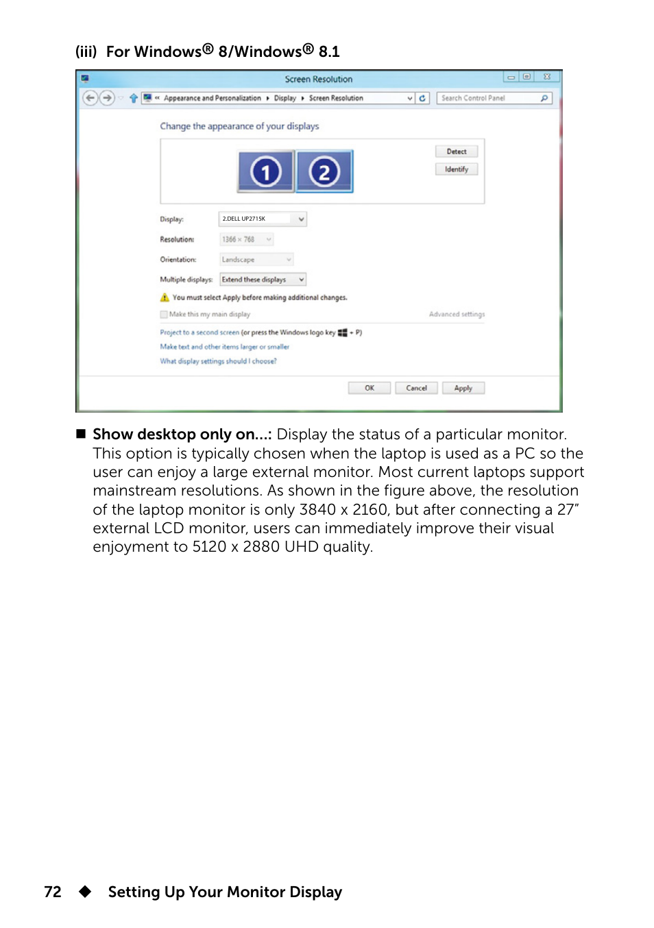 Dell UP2715K Monitor User Manual | Page 72 / 75