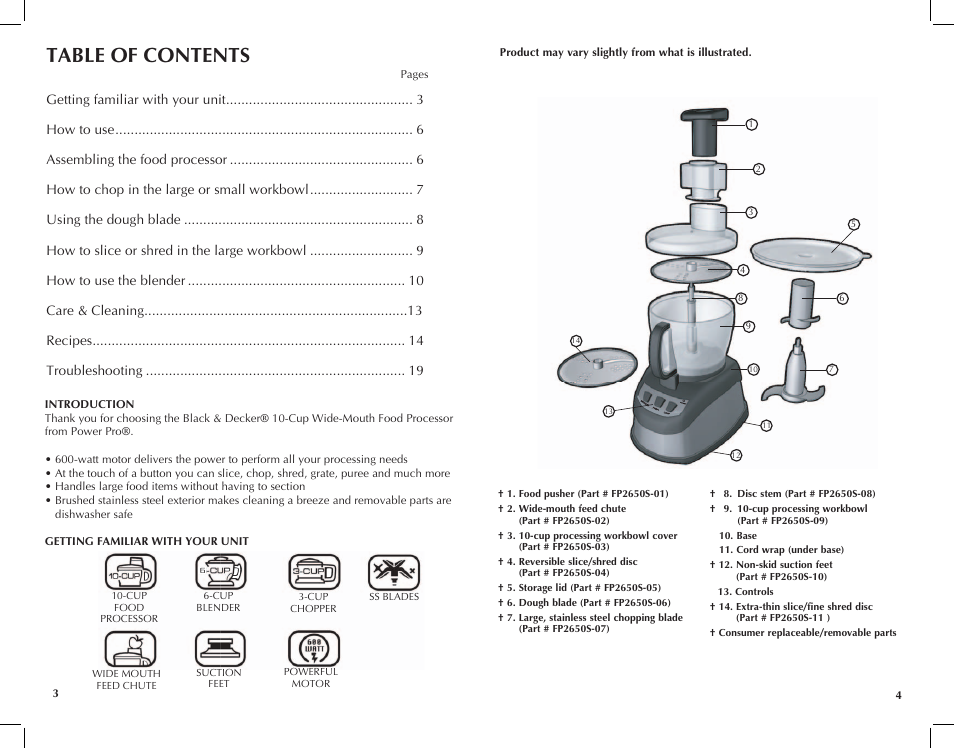 Black & Decker FP2650S User Manual | Page 3 / 37