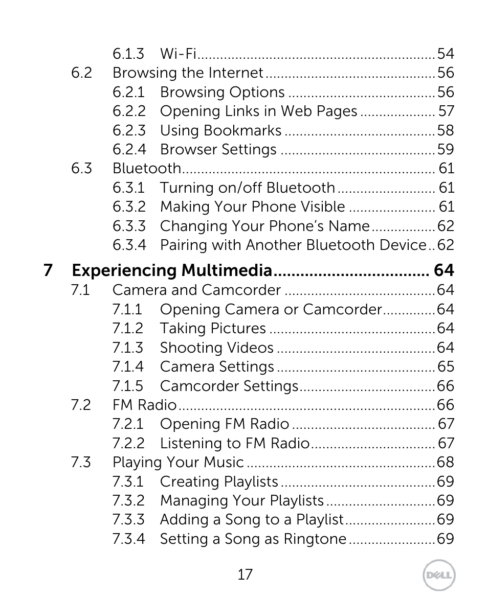 Dell XCD35 Smartphone User Manual | Page 17 / 96