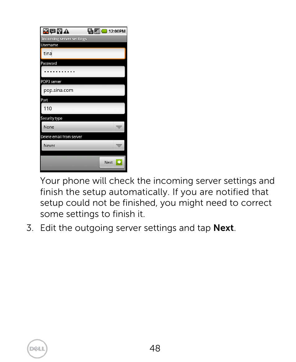 Dell XCD35 Smartphone User Manual | Page 48 / 96