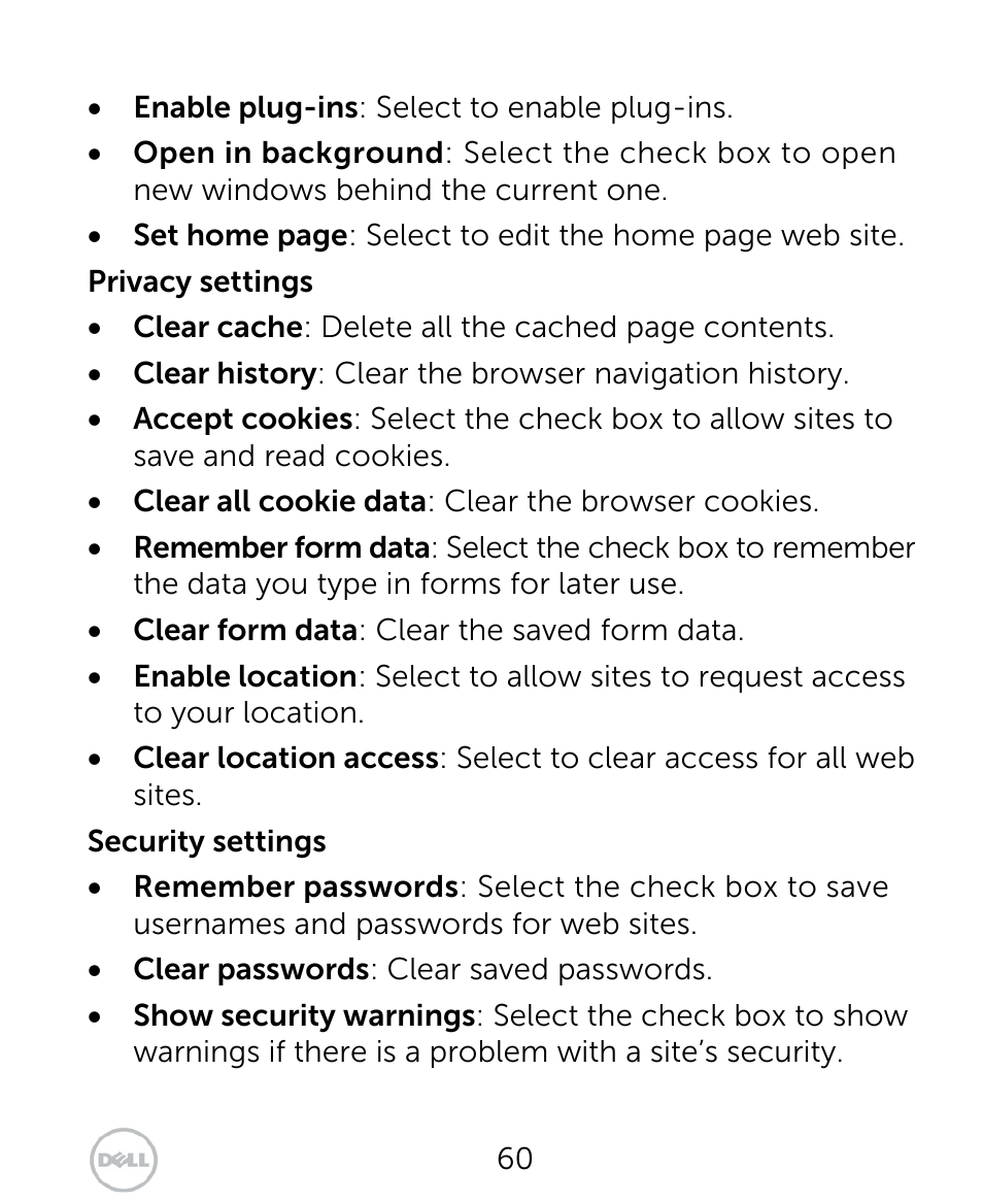 Dell XCD35 Smartphone User Manual | Page 60 / 96
