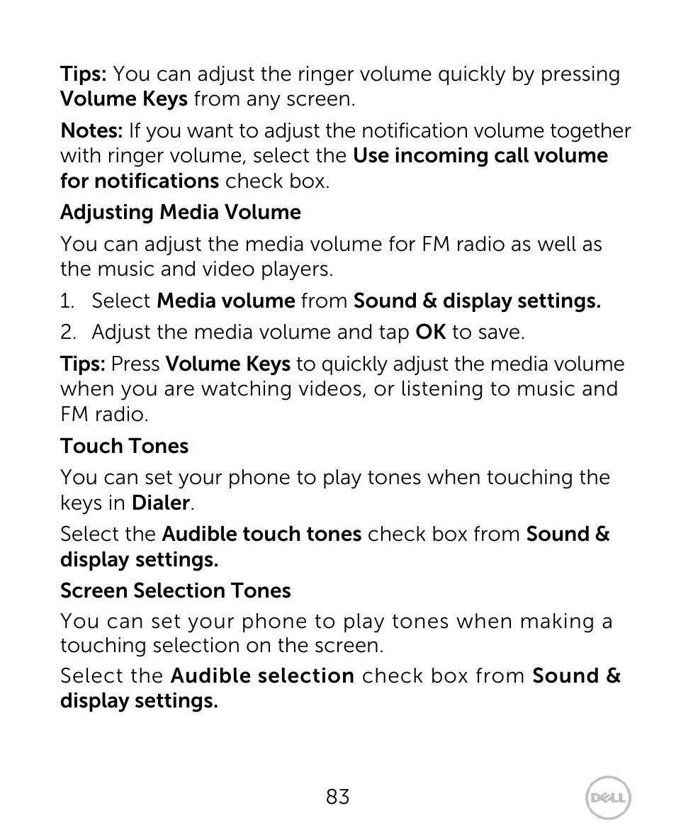 Dell XCD35 Smartphone User Manual | Page 83 / 96