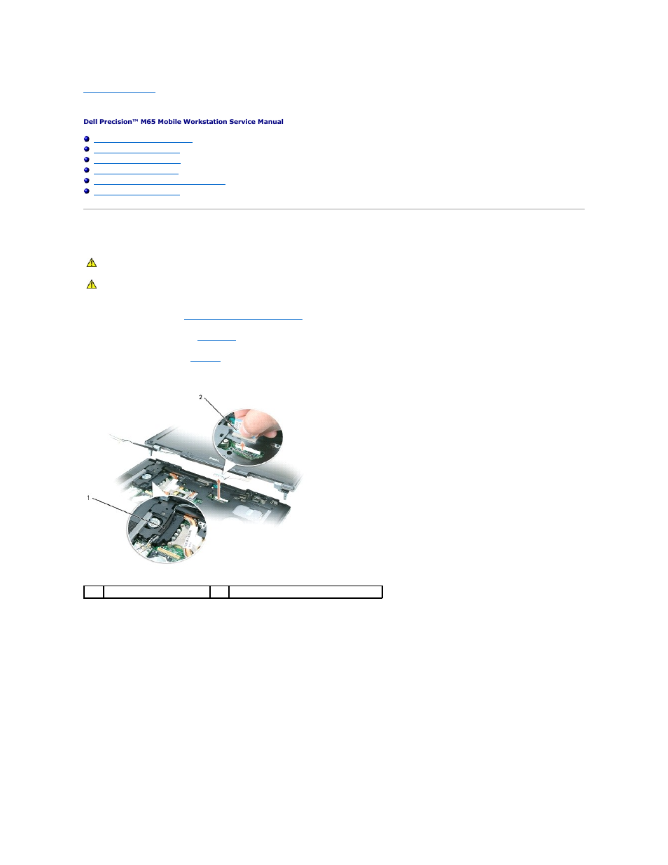 Display assembly, Removing the display assembly | Dell Precision M65 User Manual | Page 13 / 39