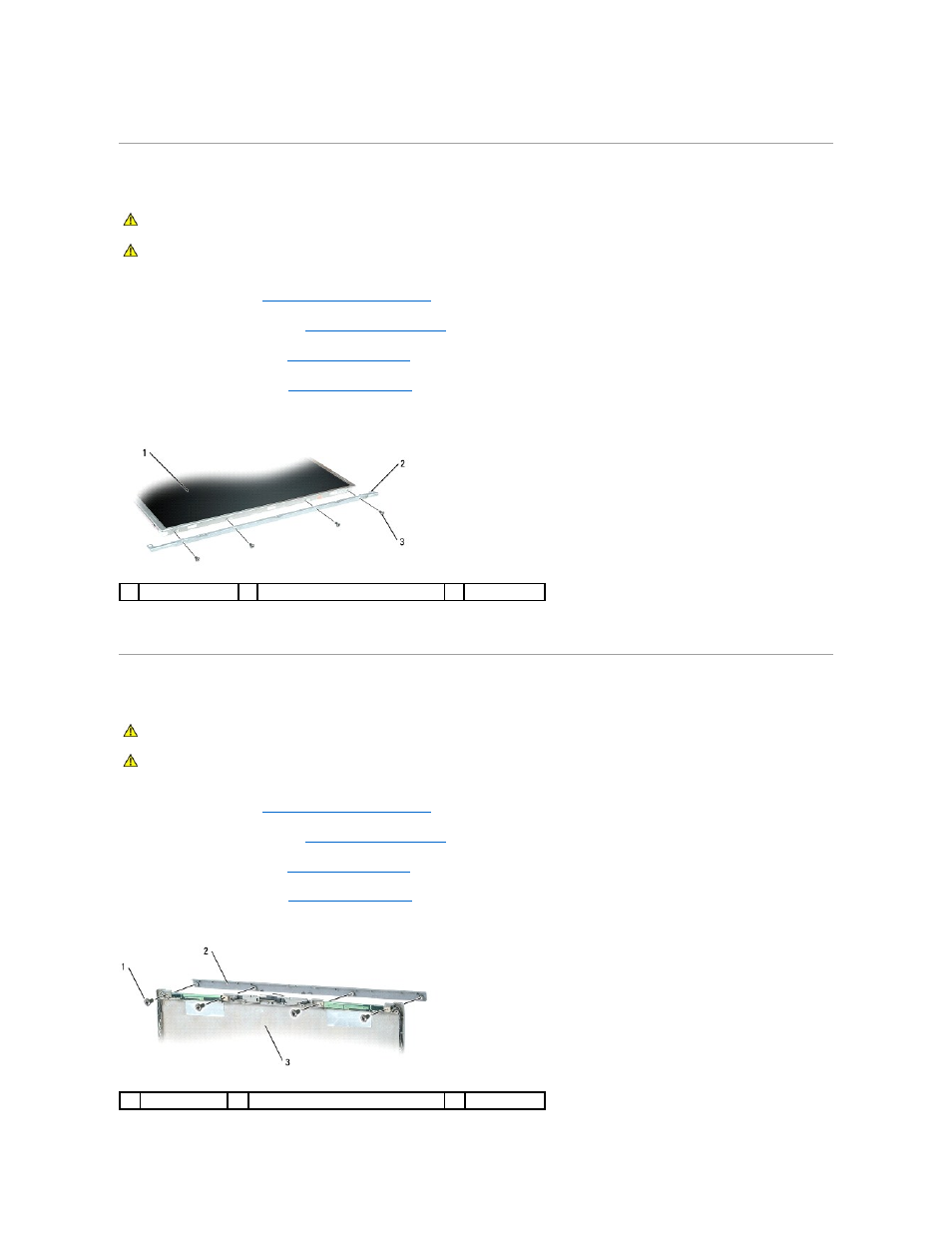 Removing the display-panel side brackets, Removing the display latch | Dell Precision M65 User Manual | Page 16 / 39