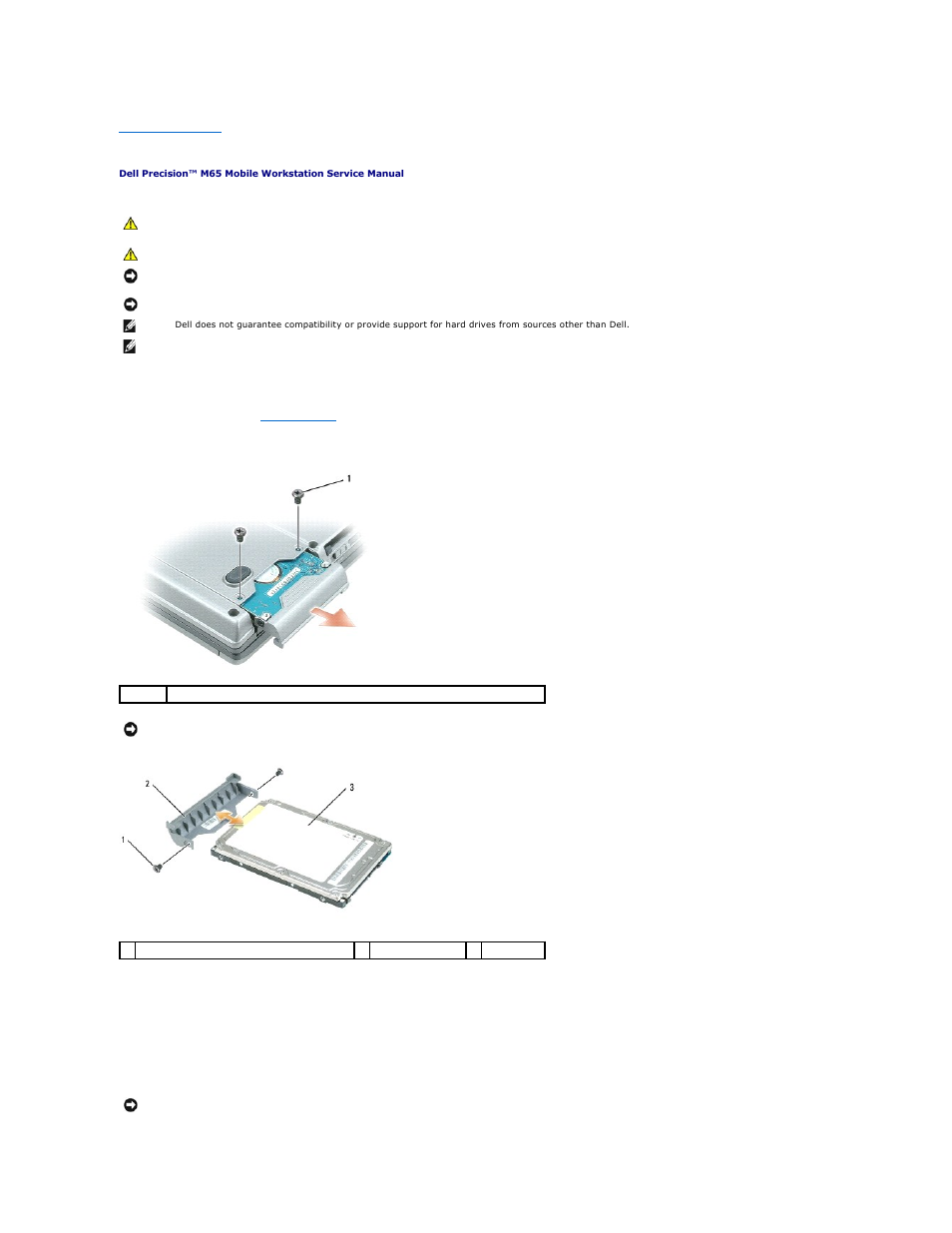 Hard drive | Dell Precision M65 User Manual | Page 20 / 39