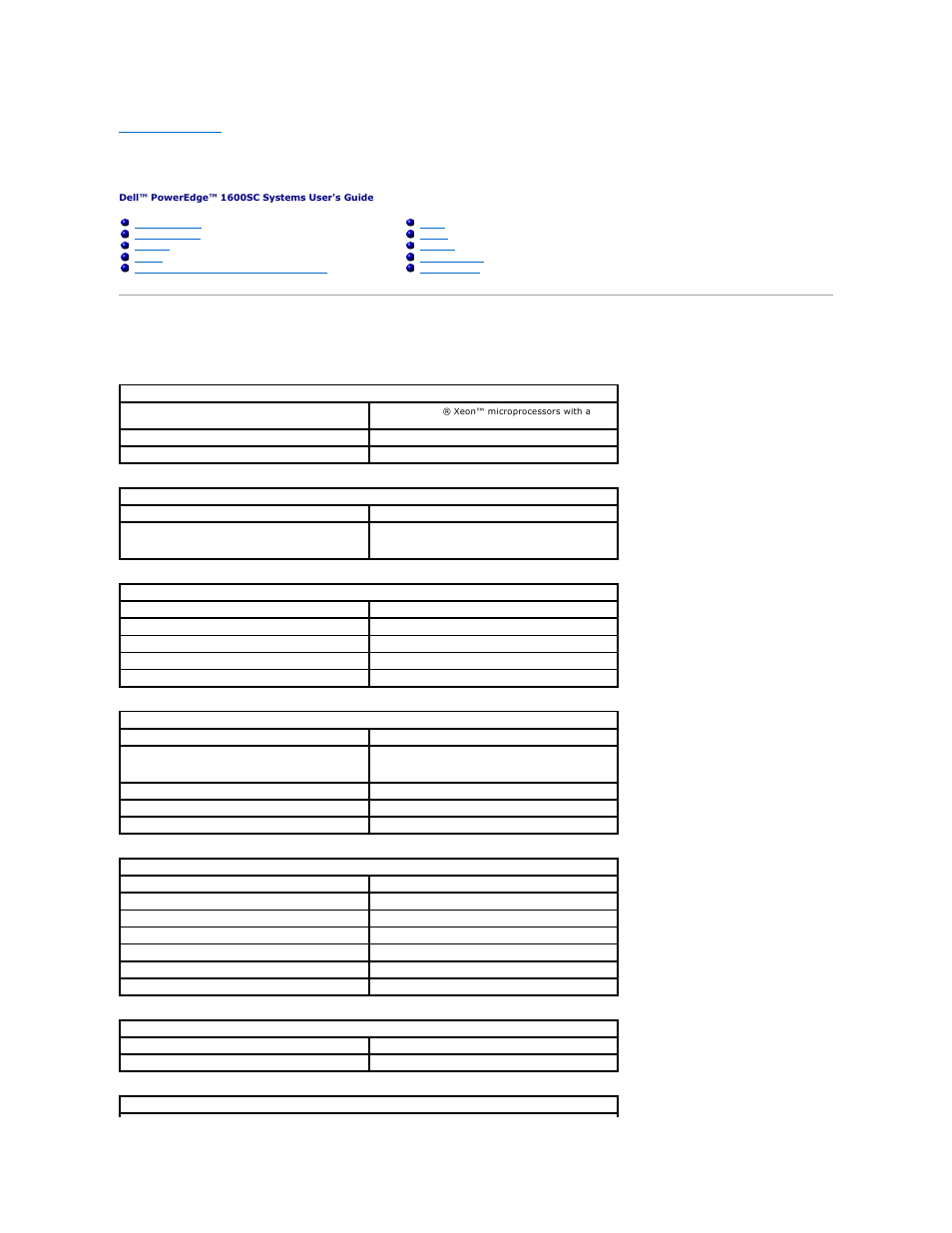 Technical specifications, Specifications | Dell PowerEdge 1600SC User Manual | Page 2 / 43