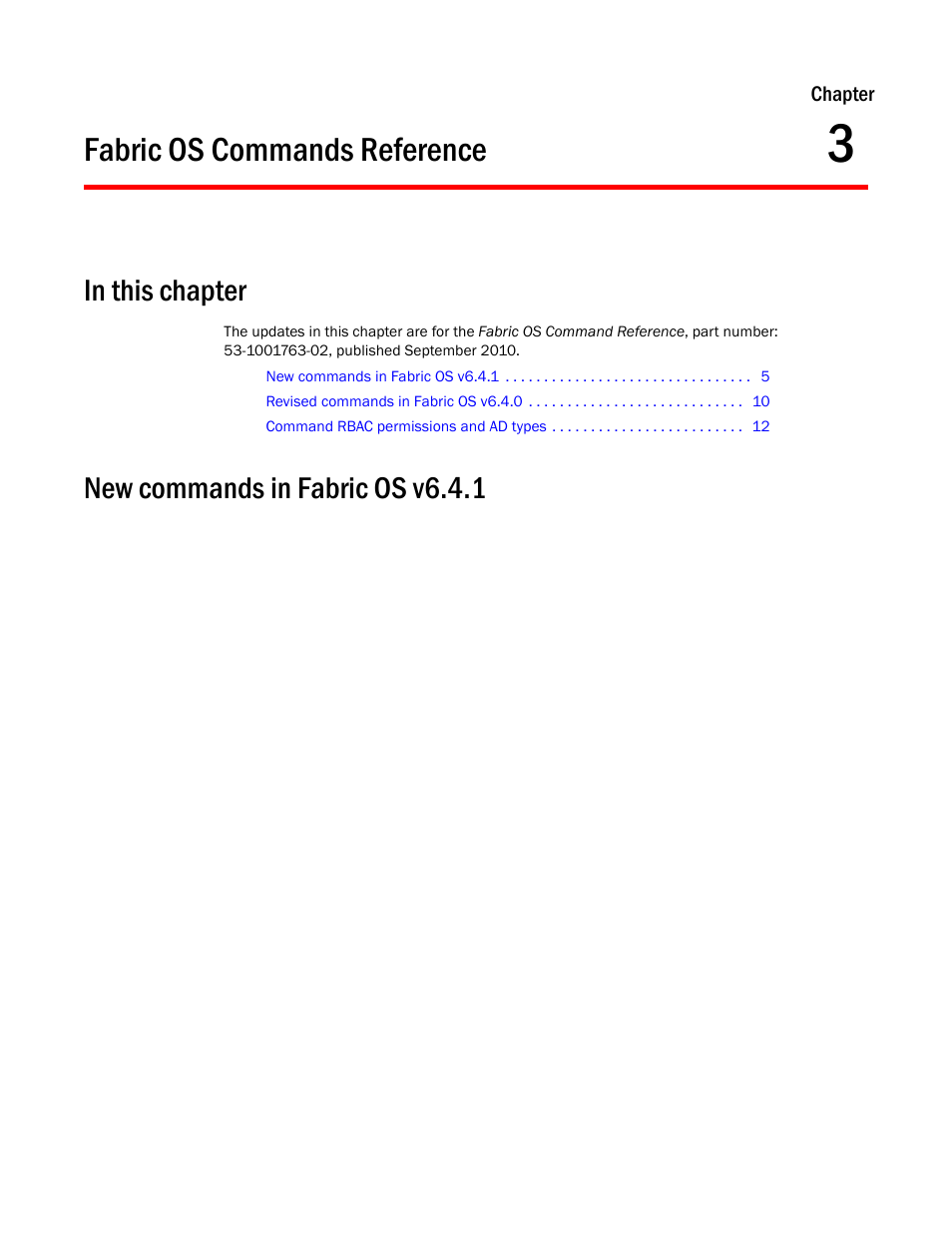 Fabric os commands reference, In this chapter, New commands in fabric os v6.4.1 | Chapter 3 | Dell POWEREDGE M1000E User Manual | Page 11 / 26