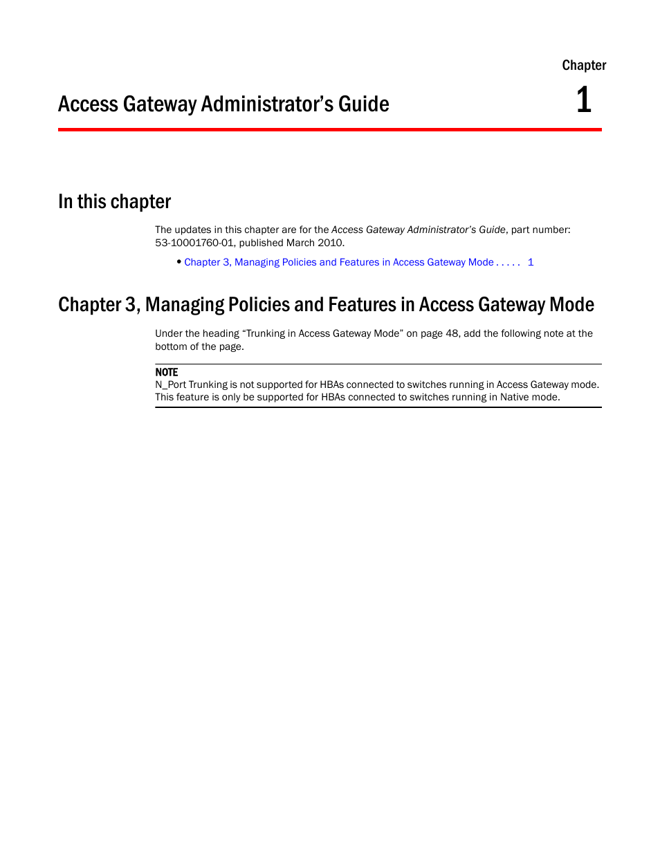 Access gateway administrator’s guide, In this chapter, Chapter 1 | Dell POWEREDGE M1000E User Manual | Page 7 / 26