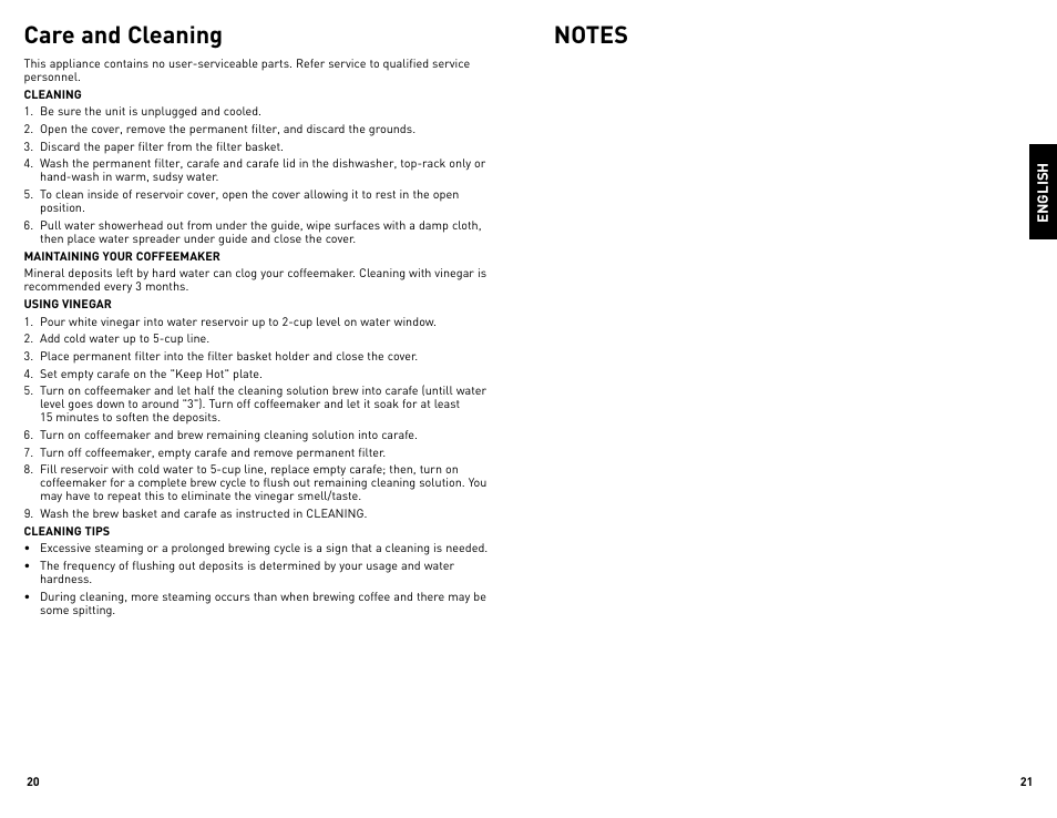 Care and cleaning | Black & Decker DCM680BF User Manual | Page 11 / 13