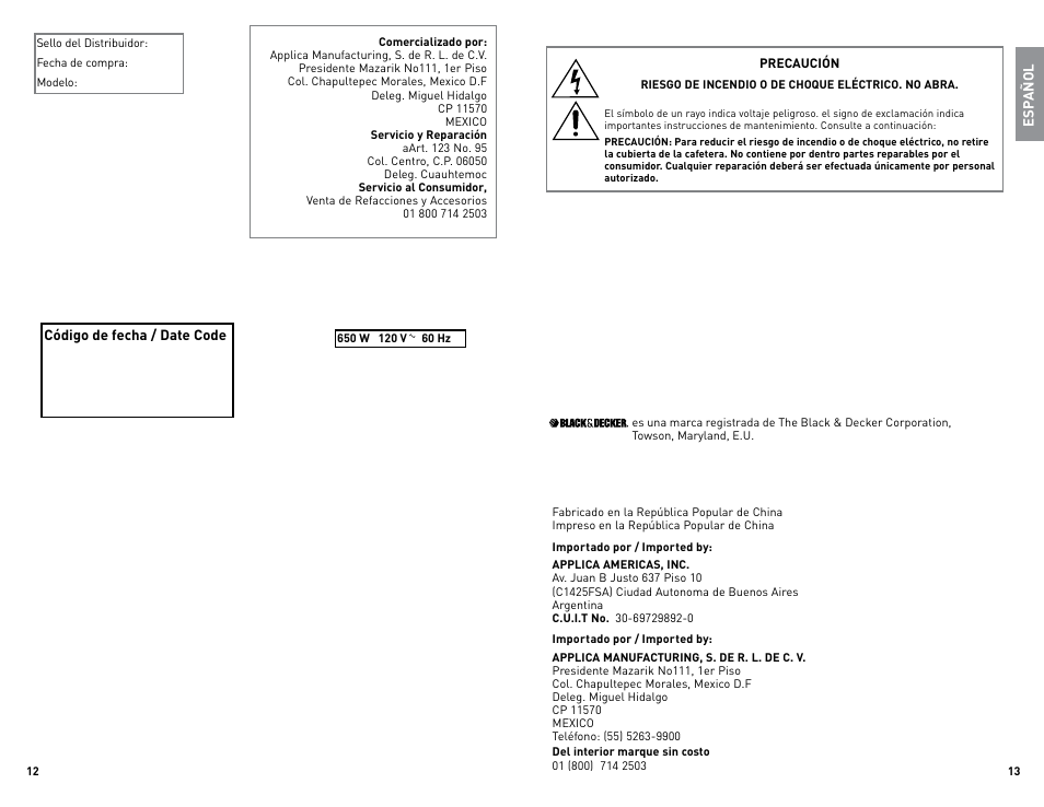 Black & Decker DCM680BF User Manual | Page 7 / 13