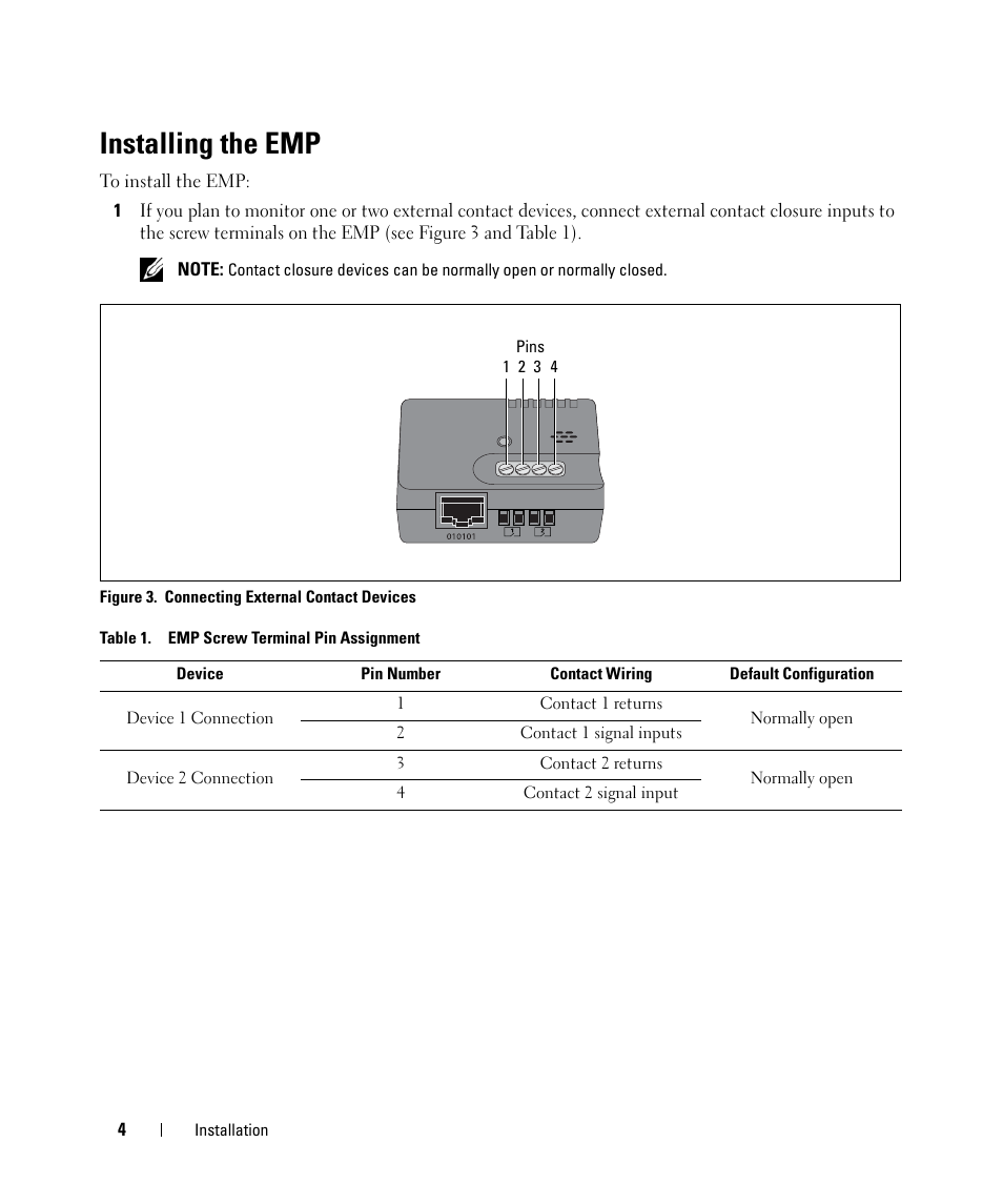 Installing the emp | Dell UPS 3750R User Manual | Page 10 / 20