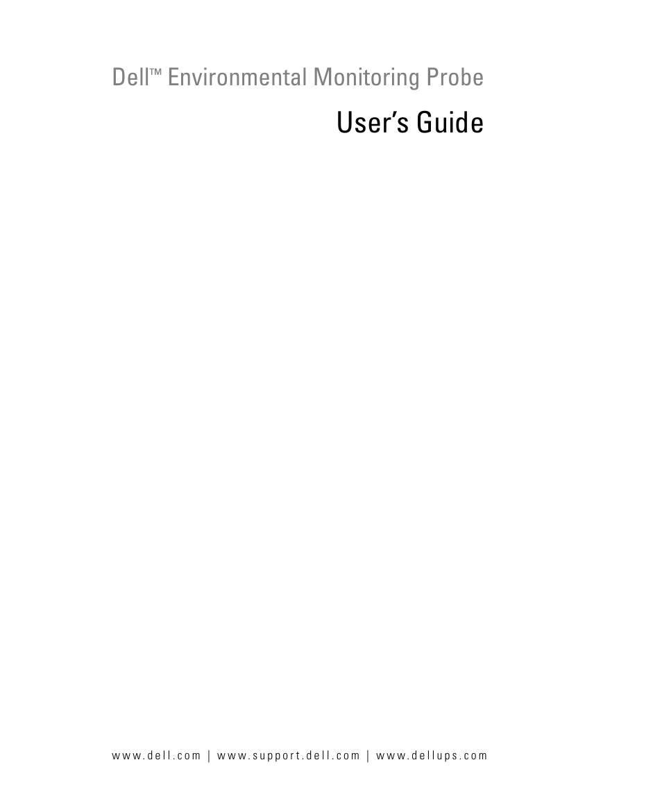 User’s guide, Dell, Environmental monitoring probe | Dell UPS 3750R User Manual | Page 3 / 20