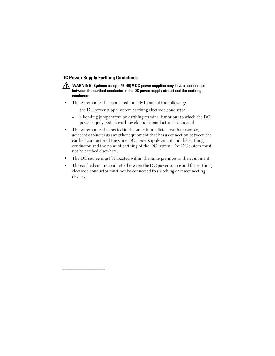 Dc power supply earthing guidelines | Dell POWERVAULT MD3600I User Manual | Page 2 / 2