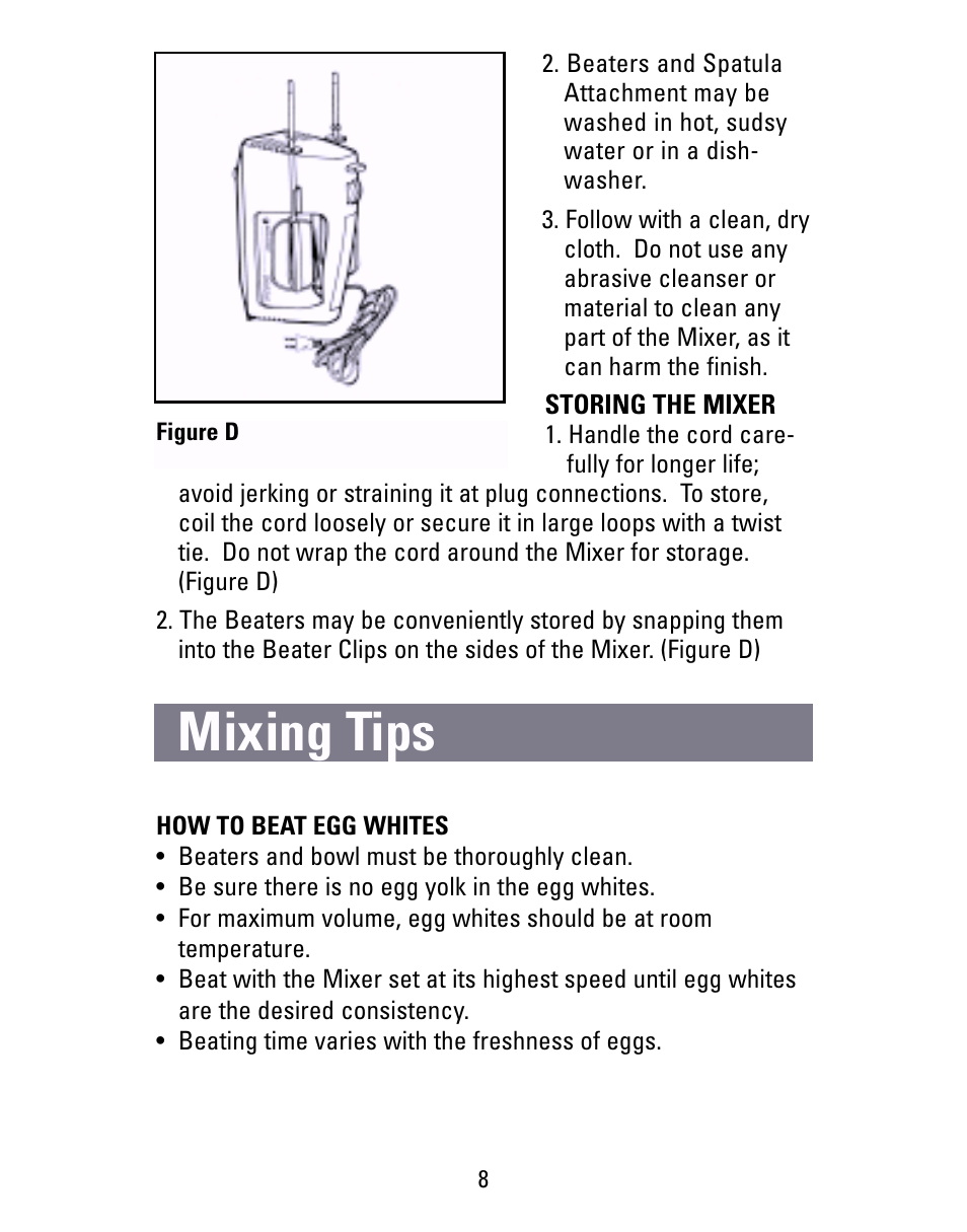 Mixing tips | Black & Decker M22S User Manual | Page 8 / 16