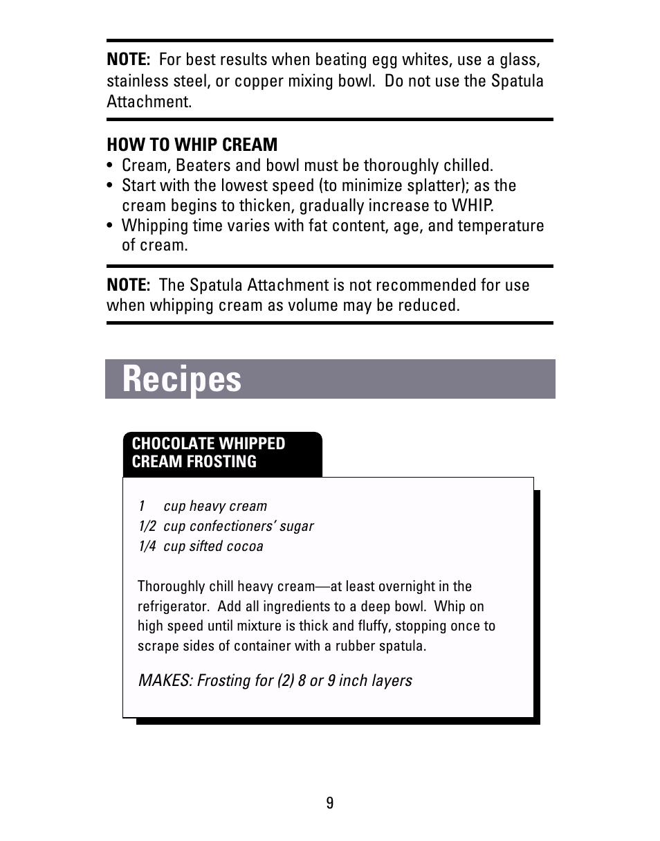 Recipies, Recipes | Black & Decker M22S User Manual | Page 9 / 16
