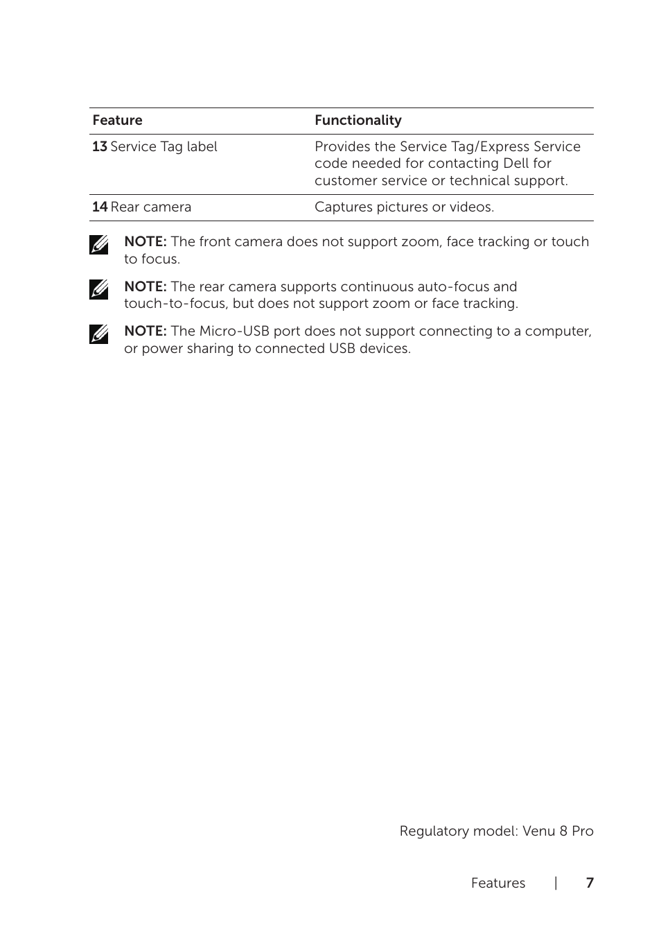 Dell Venue 8 Pro User Manual | Page 7 / 36