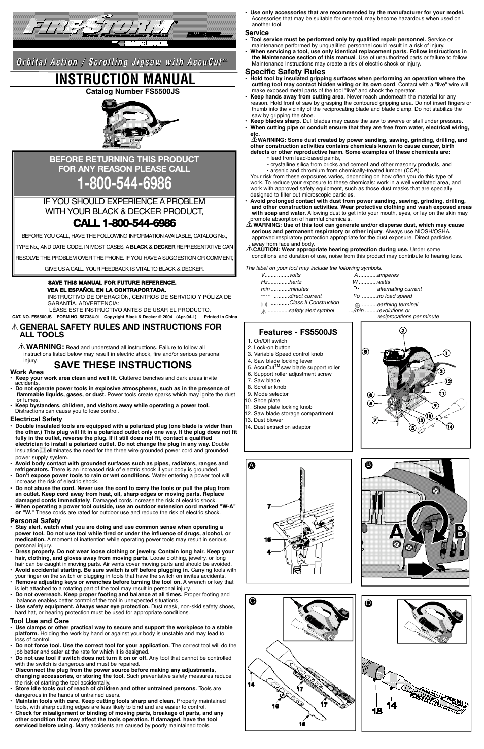 Black & Decker Fire Storm 587384-01 User Manual | 5 pages