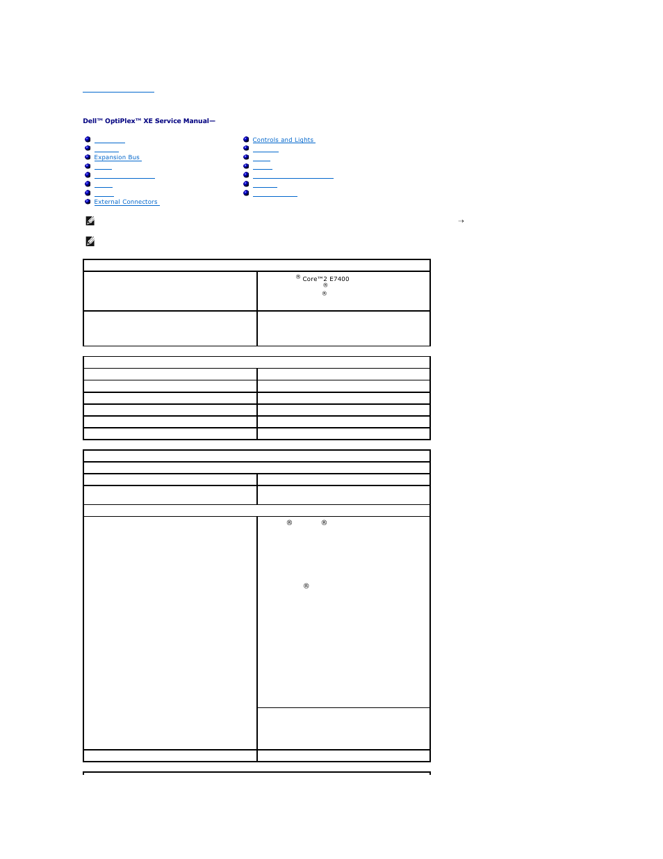 Specifications | Dell OptiPlex XE (Early 2010) User Manual | Page 16 / 42