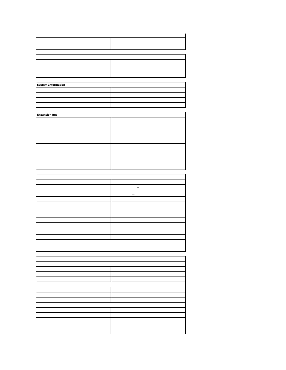 Network, Expansion bus, Audio | System information, Cards, Drives | Dell OptiPlex XE (Early 2010) User Manual | Page 17 / 42