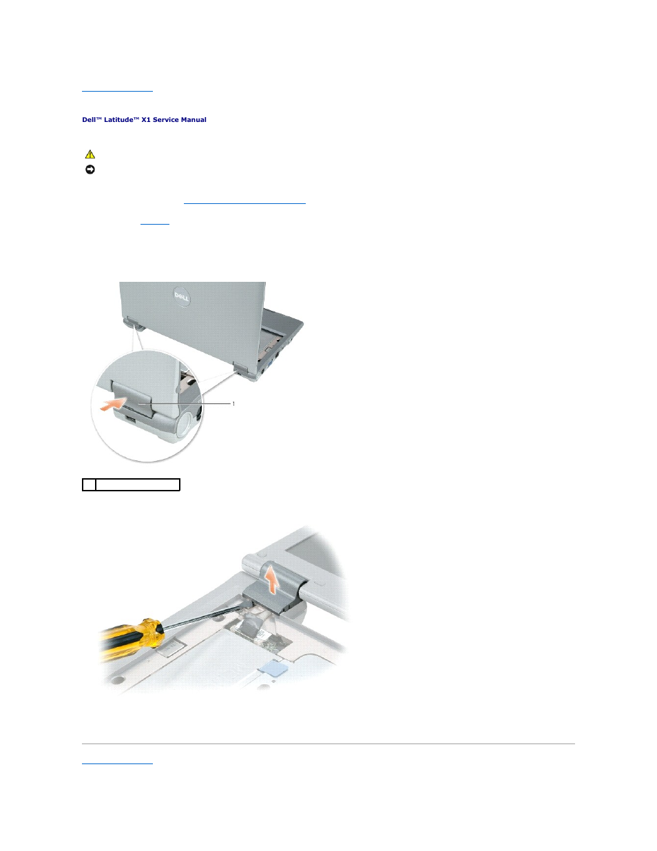 Hinge covers | Dell Latitude X1 User Manual | Page 20 / 38