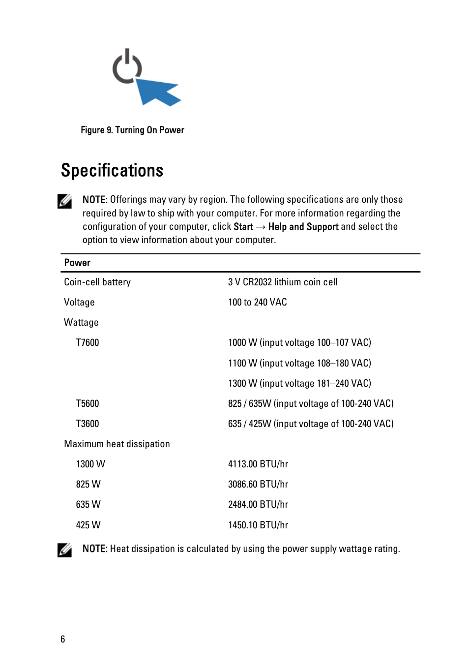 Specifications | Dell Precision T7600 (Mid 2012) User Manual | Page 6 / 8