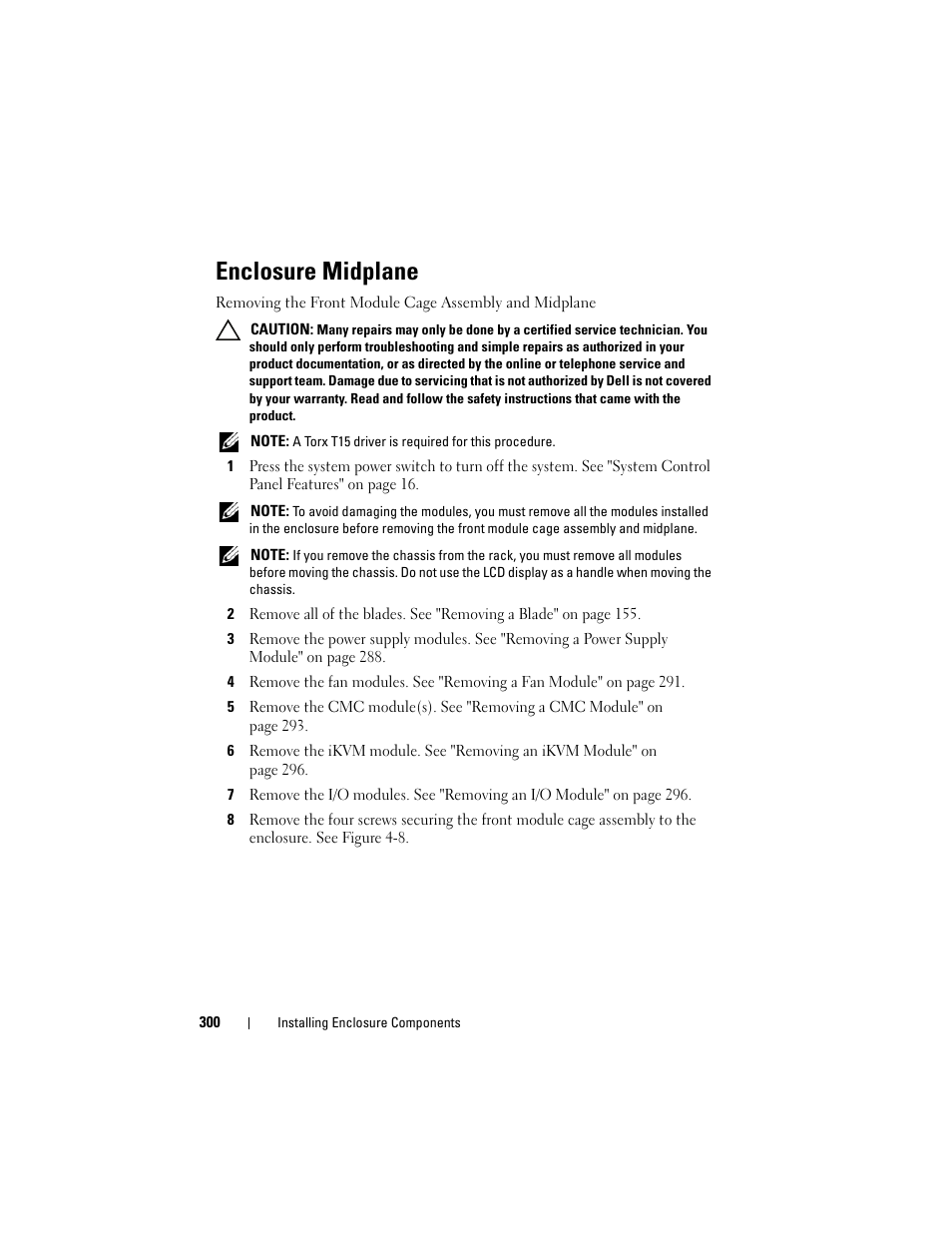 Enclosure midplane | Dell PowerEdge M610 User Manual | Page 300 / 368