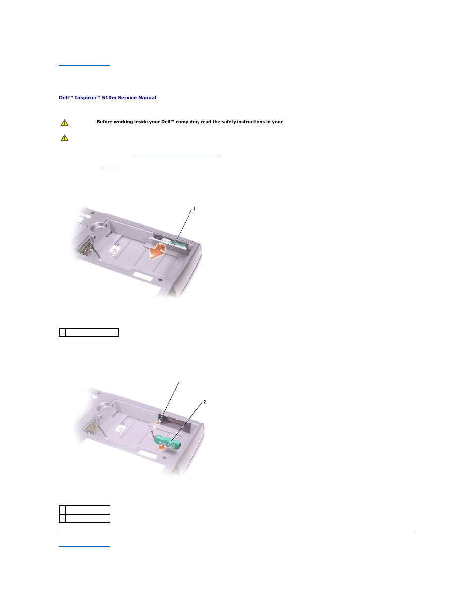 Reserve battery | Dell Inspiron 510m User Manual | Page 34 / 48