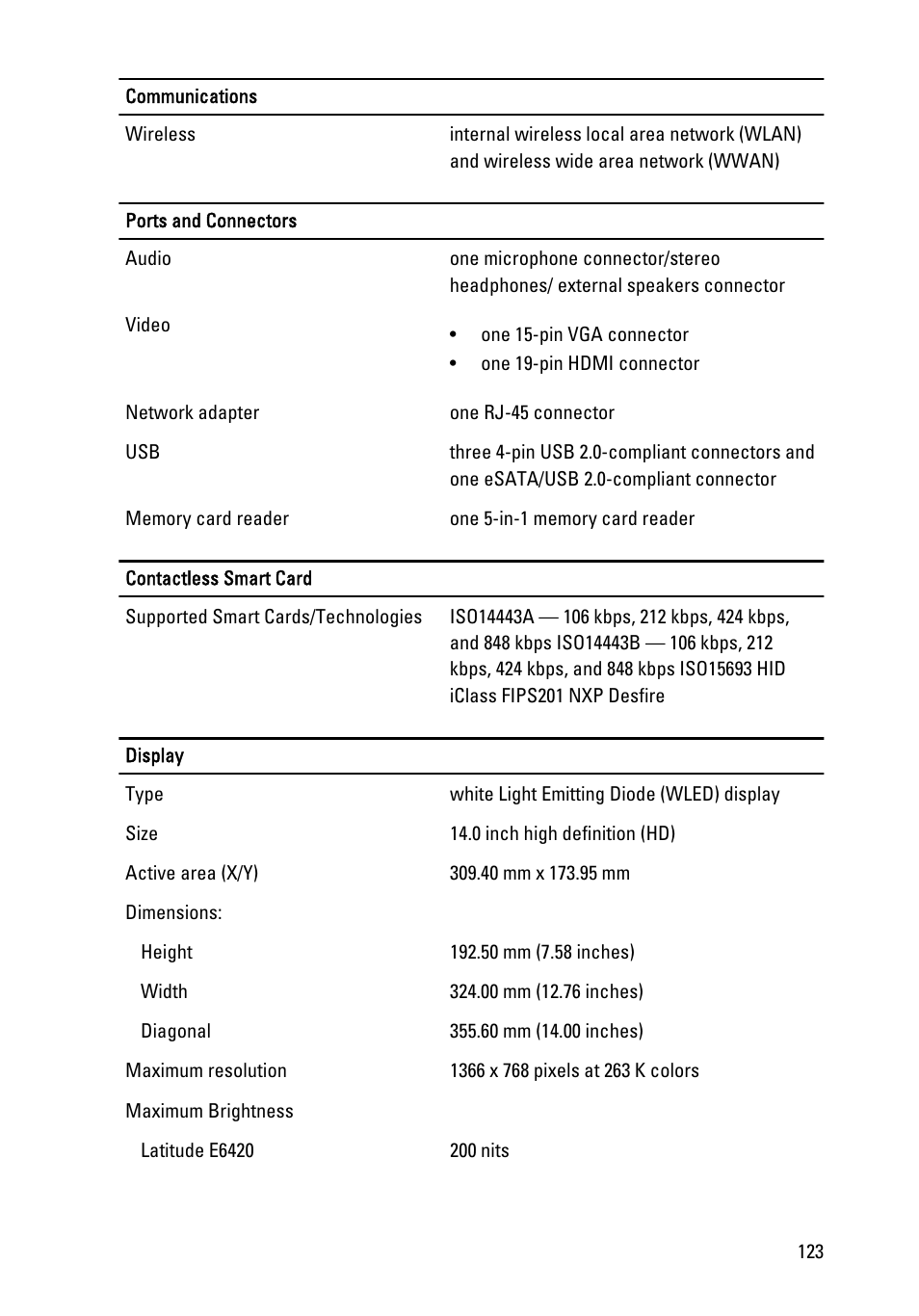 Dell Latitude E6420 ATG (Early 2011) User Manual | Page 123 / 145