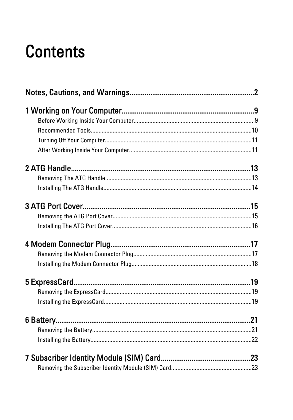 Dell Latitude E6420 ATG (Early 2011) User Manual | Page 3 / 145