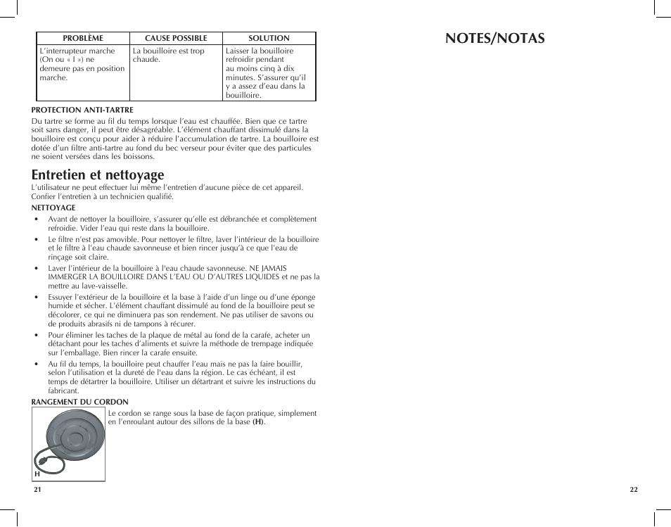Entretien et nettoyage | Black & Decker JKC660BC User Manual | Page 12 / 15