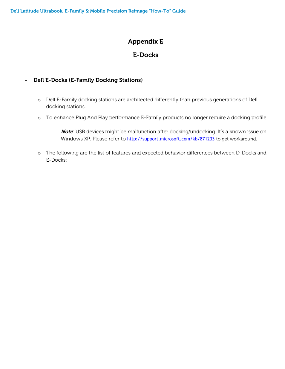 Appendix e - e-docks, Appendix e e-docks | Dell Precision M6800 (Late 2013) User Manual | Page 44 / 46