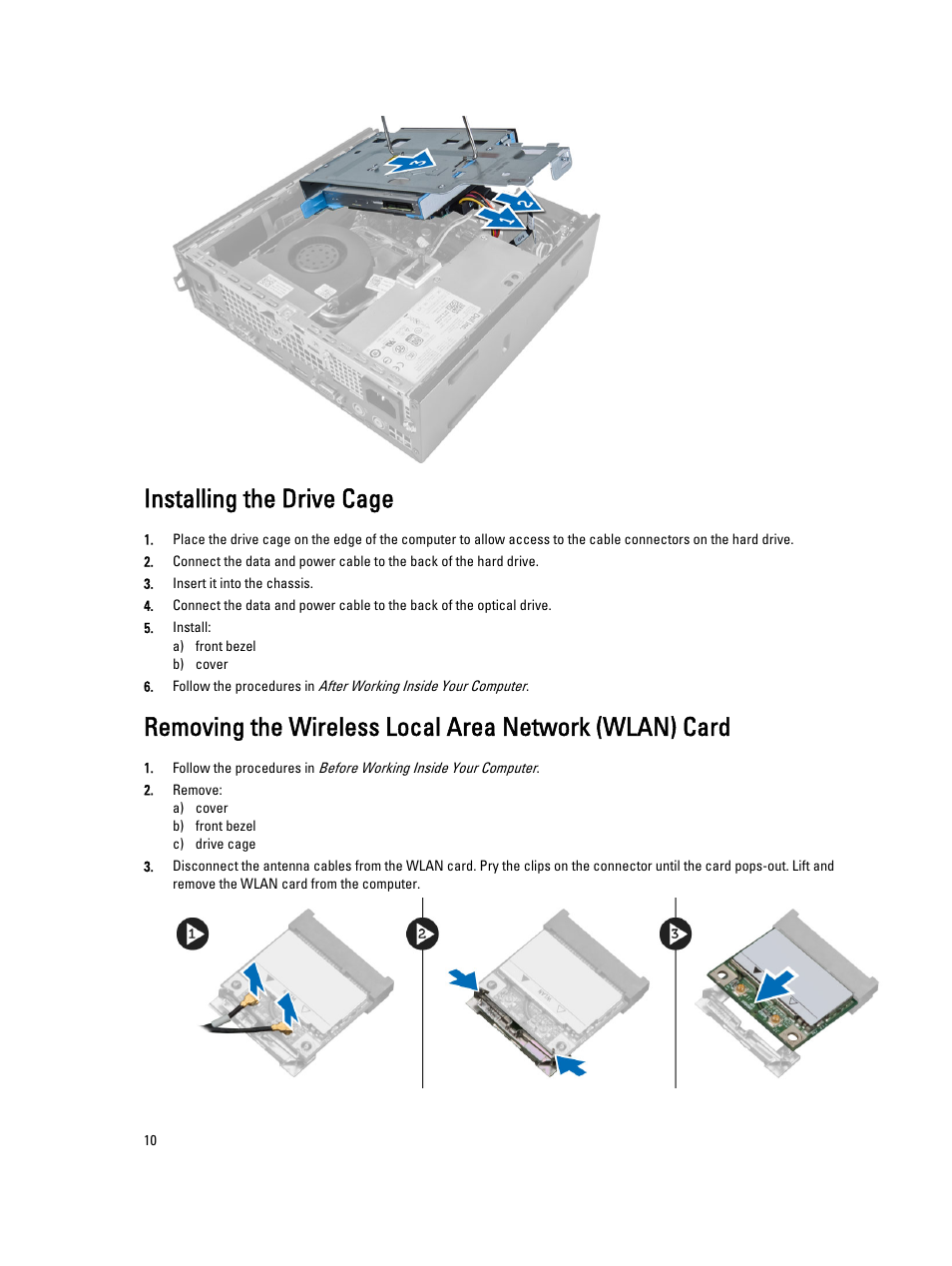 Installing the drive cage | Dell OptiPlex 9020 (Mid 2013) User Manual | Page 10 / 59